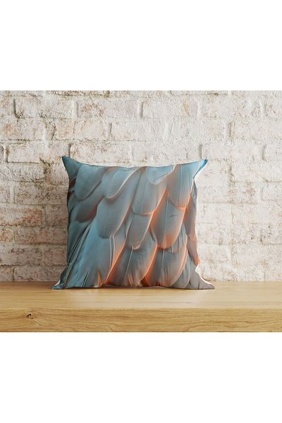 Ahsen Dekoratif Feather Digital Printed Modern Luxury Velvet 4-Piece Throw Pillow Cover Set...