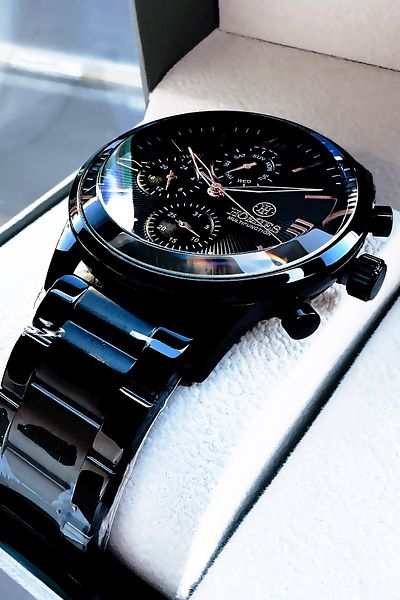 Homies Multifunction Men's Wristwatch 3 Atm Waterproof Black Color Steel Cord Bracelet Gift Hm2644C1