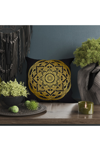 Ahsen Dekoratif Modern Patterned Striped Digital Print Luxury Velvet 4-Piece Throw Pillow Cover Set...