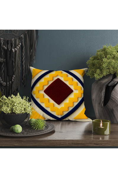 Ahsen Dekoratif Modern Stylish Aesthetic Embossed Themed Digital Printed Luxury Velvet 4-Piece Throw Pillow Cover Set