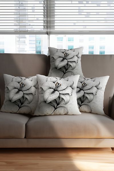 Ahsen Dekoratif Modern Stylish Aesthetic Themed Digital Printed Luxury Velvet 4-Piece Throw Pillow Cover Set