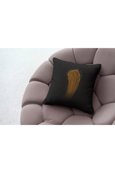 Ahsen Dekoratif Modern Patterned Striped Powder Gold Themed Digital Printing Luxury Velvet 4-Piece Throw Pillow Cover Set...