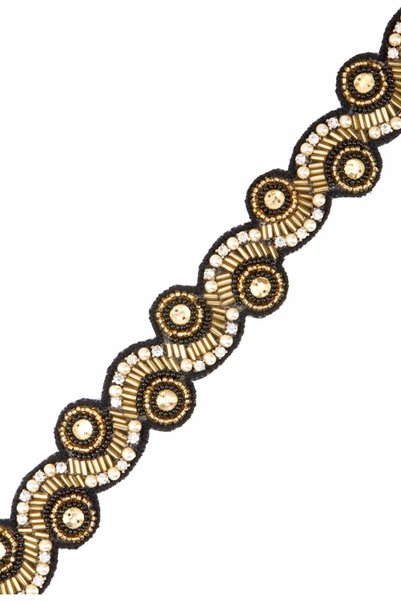 GATSBYLADY LONDON Eliza Flapper Headband in Black Gold