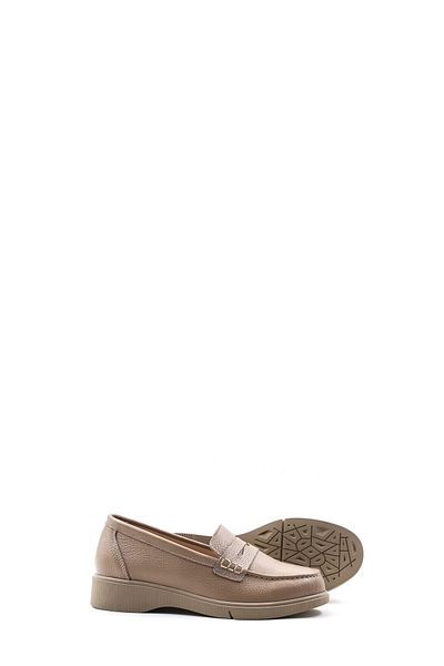 Ayakkabıhane Inside and Outside Genuine Floater Leather Mink Comfortable Women's Casual Shoes Ah081352613106
