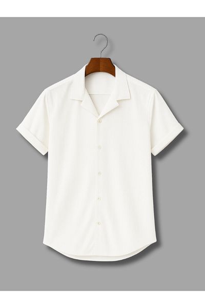 WAMOSSALAPLI Cămașă tricotată slim fit cu mânecă scurtă