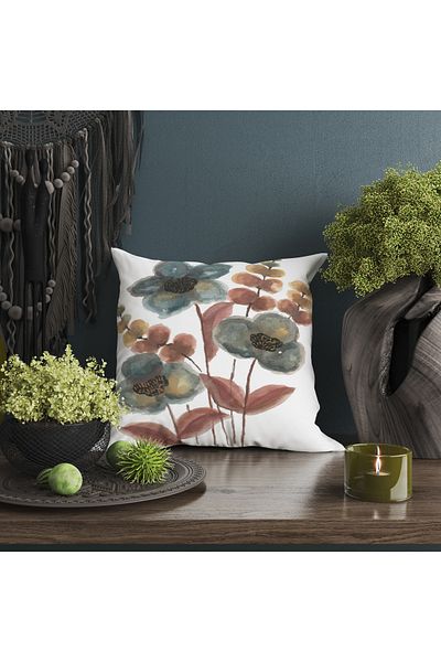Ahsen Dekoratif Modern Patterned Striped Flowers Digital Print Luxury Velvet 4-Piece Throw Pillow Cover Set...