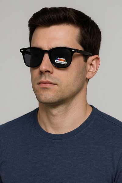 LOOKUP NEW Unisex Women Men Polarized Polarized Club Bone Black Lightweight Square Rectangle Hinged Sunglasses