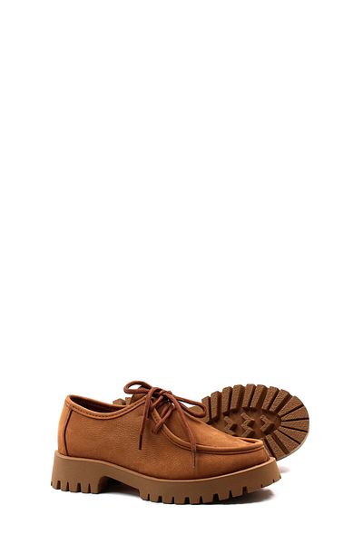 Ayakkabıhane Inside and Outside Genuine Nubuck Leather Tan Women's Casual Shoes Ah085812612952