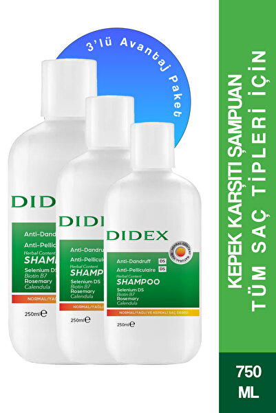 DİDEX 3'li Bitkisel Kepek Şampuanı - Tüm saçlar için