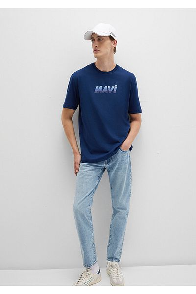 Mavi Τυπωμένο μπλουζάκι Navy Blue Loose Fit / Loose Fit Casual 0612904-89353