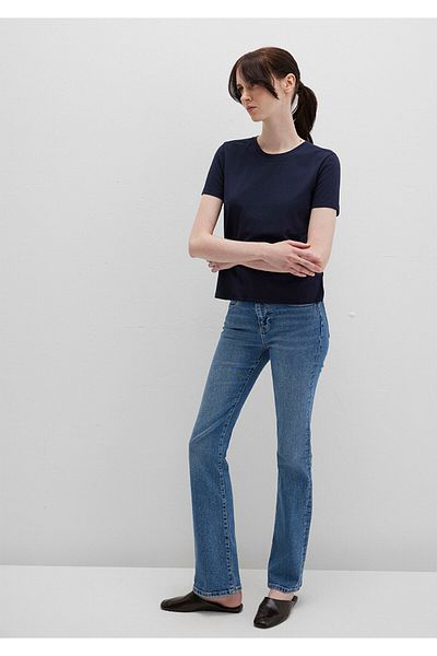 Mavi Μπλουζάκι Lacivert Basic Slim Fit / Dar Kesim 1613406-86623