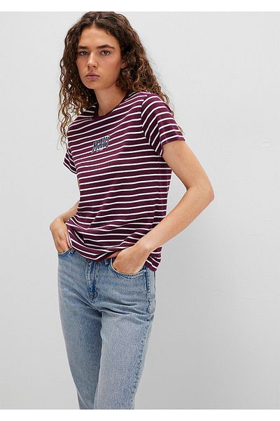 Mavi Logo Printed Claret Red T-Shirt Regular Fit / Regular Cut 1613562-87982
