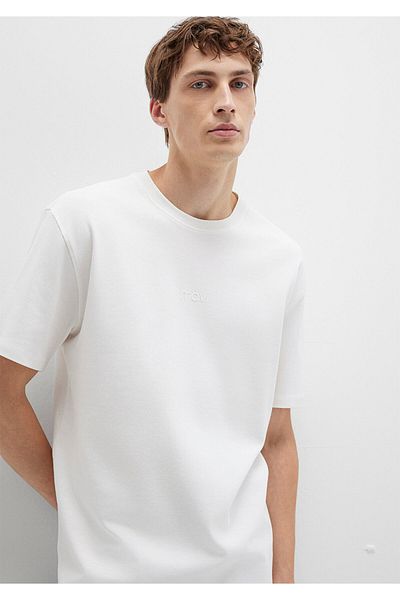 Mavi Λογότυπο εμπριμέ λευκό μπλουζάκι Loose Fit / Loose Relaxed Fit 0613102-80194