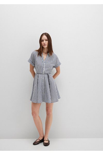 Mavi Striped Waist Lace-Up Mini Dress 1310763-91086