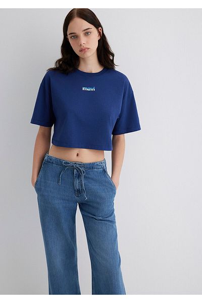 Mavi Μπλουζάκι με τυπωμένο λογότυπο Navy Blue Standard 1613561-70722