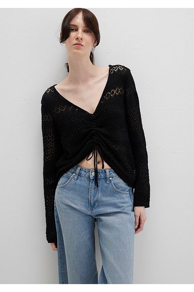 Mavi Lace-Up Black Knitwear Top 1710758-900