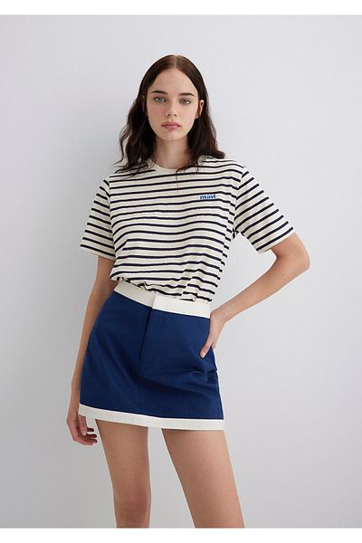 Mavi Tricou cu dungi bleumarin, croiala largi / largi, croiala confortabilă 1613429-90776