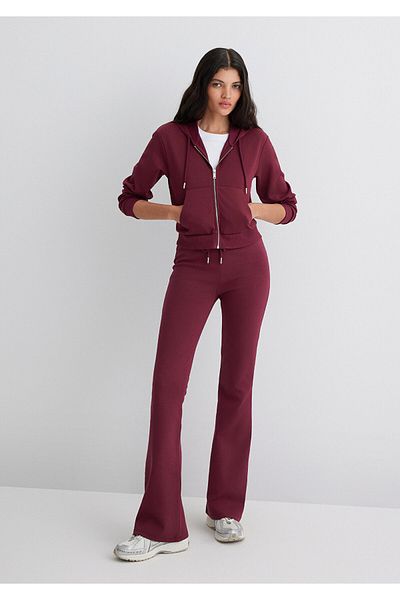 Mavi Flared Leg Claret Red Interlock Sweatpants 1011077-70394
