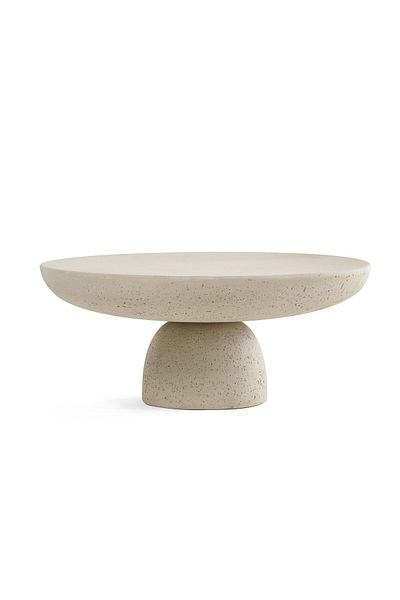 ket furniture لاكسي O طاولة بتصميم أنيق وعمودي لون اوف وايت