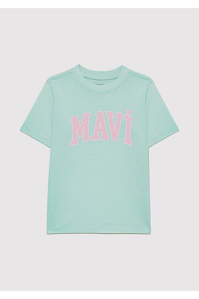 Mavi Logo Printed Green T-Shirt Regular Fit 7610109 -71643