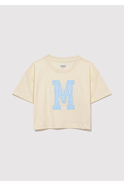 Mavi Tricou galben cu sigla M imprimat, cu o formă lejeră/cu o formă lejeră 7610276 -89145
