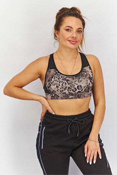 Reebok Women Padded Animal Print Sports Bra, Multicolor