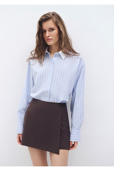 Mavi Πουκάμισο με υφή ρίγες Loose Fit / Loose Relaxed Fit 1211076 -80767