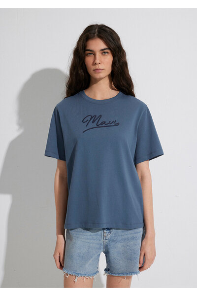 Mavi Džínové tričko s potištěným antracitovým střihem Regular Fit 1612421 -80932