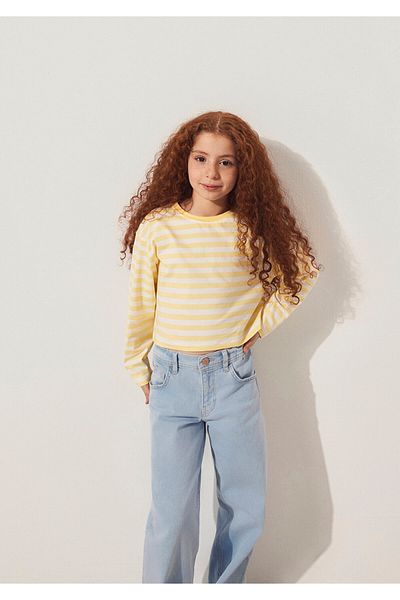 Mavi Tricou cu dungi galbene brodate, cu croiala lejeră/cu o formă lejeră 7610262 -89149