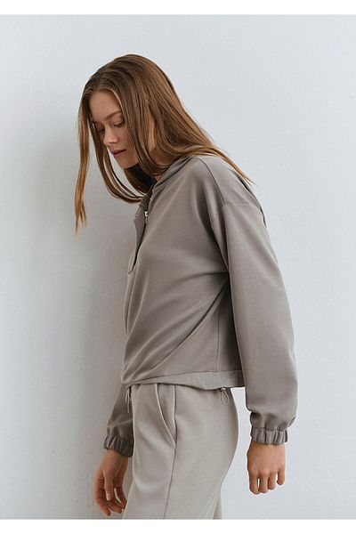 Mavi Γκρι TENCEL TM Modal Sporty Lux Φούτερ - Ημι-φερμουάρ 1S10280-70352