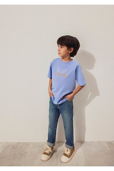 Mavi Tricou imprimat cu blugi, cu croiala lejeră/cu o formă relaxată 6610287 -80591