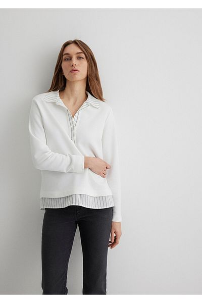 Mavi Tricou alb cu gât polo, cu croială lejeră/cu o formă lejeră 1612891 -80194