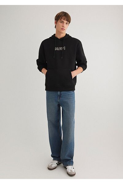Mavi Hanorac negru imprimat cu logo 0s10326-900
