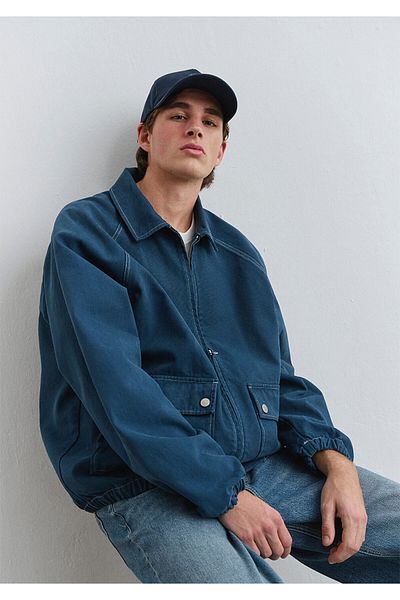 Mavi Πουκάμισο Navy Blue με φερμουάρ Oversize / Φαρδιά κοπή 0211151 -83929