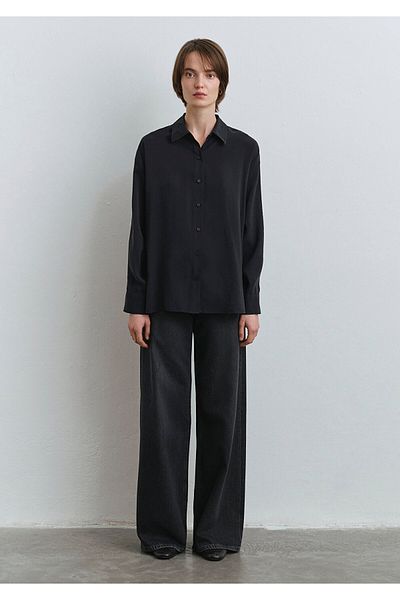 Mavi Cămașă Lux Touch Black Modal - Croială lejeră 1210891 -900