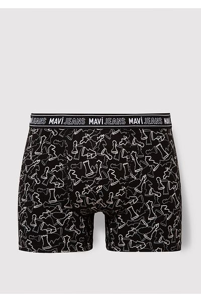 Mavi Black Chess Printed Boxers - 0911313 -900