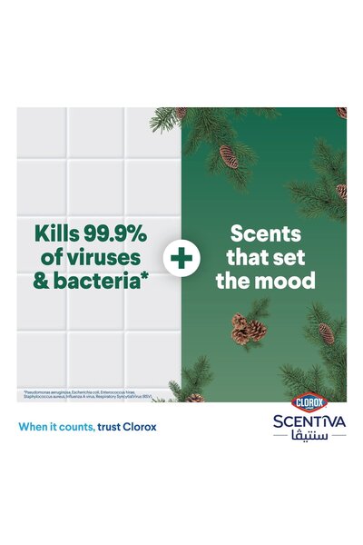 Clorox Scentiva Disinfectant Floor Cleaner Dual Pack, Mediterranean Pine Forest