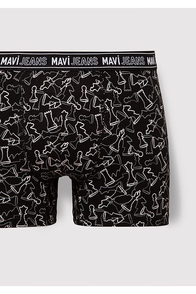 Mavi Black Chess Printed Boxers - 0911313 -900