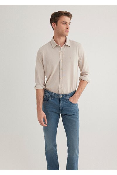 Mavi Beige Knitted Shirt - Fitted Cut0210294-70145