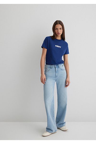 Mavi Miav Printed Navy Blue T-Shirt Regular Fit / Normal Cut 1610622-70722