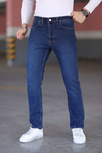 MYRAB DENİM Чоловічі джинси Regular Fit, сині, з еластичною талією, з товстої тканини