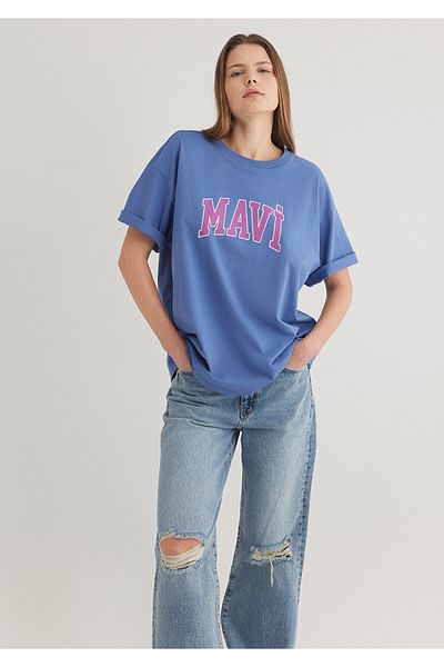 Mavi Μπλουζάκι με λογότυπο Oversize / Wide Cut 1600843-70662