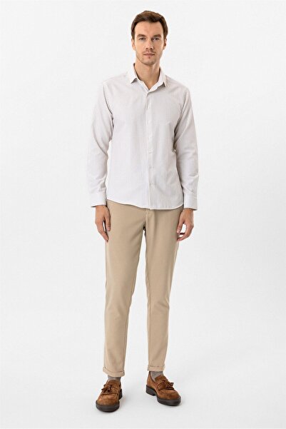 SÜVARİ Πουκάμισο Dobby με λεπτή εφαρμογή με γωνιακή μανσέτα