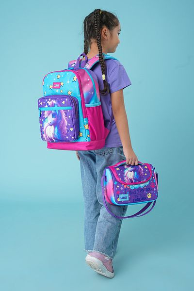 Wia Set de 3 genți de școală cu model unicorn pentru fete Sw-019