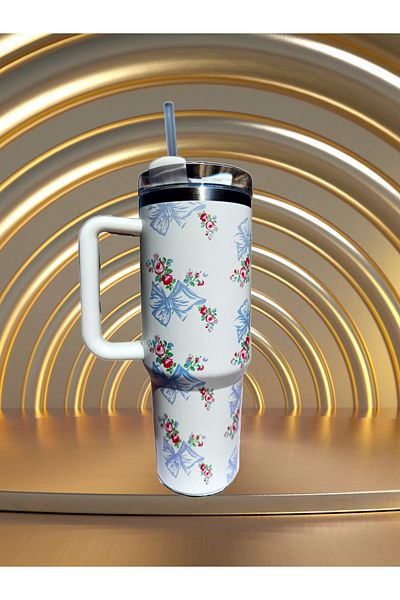Elista 1.2 Liter Steel Thermos with Straw and Handle Colorful