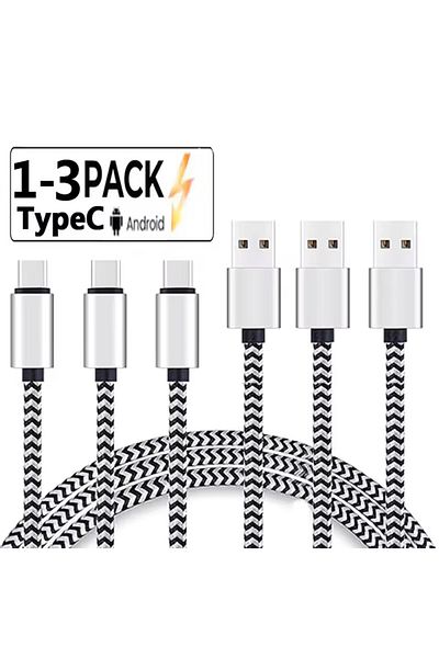 Choice 1 متر 1 قطعة كابل USB من النوع C 2.4 أمبير شحن سريع سلك شاحن بطارية كابل بيانات من النايلون المنسوج للهاتف المحمول