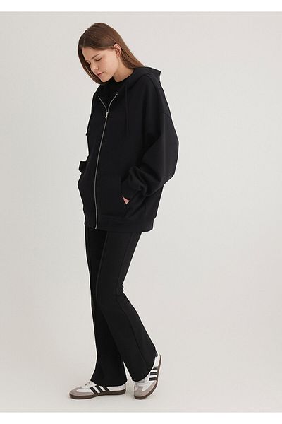Mavi Hooded Zippered Black Sweatshirt 1610221-900