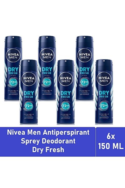 NIVEA Men Deodorant Dry Fresh 150 ML - 6'lı Avantaj Paketi
