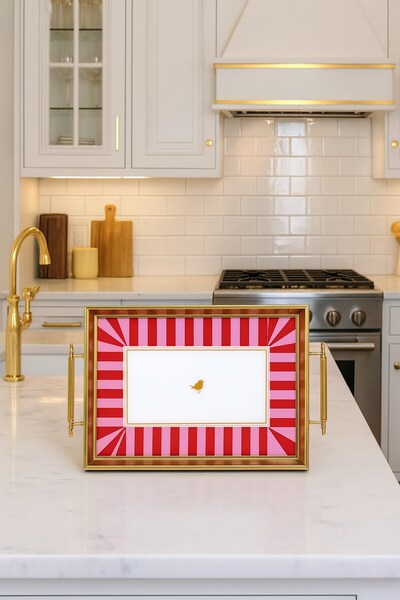 Glore Pink Line Presentation Tray with Handle