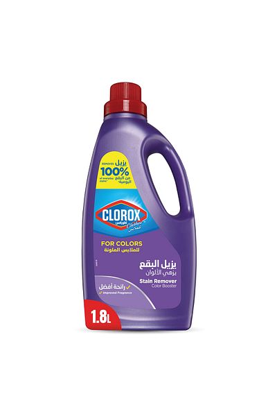 Clorox مزيل البقع السائل ومعزز اللون للملابس الملونة 1.8 لتر، تفتيح، آمن، تنظيف قوي